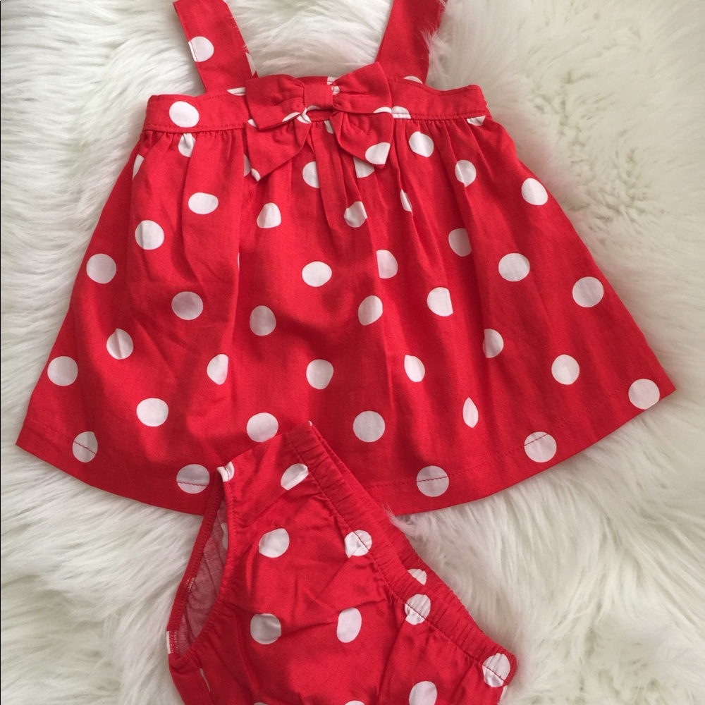 Baby polka dat dress with bow cute